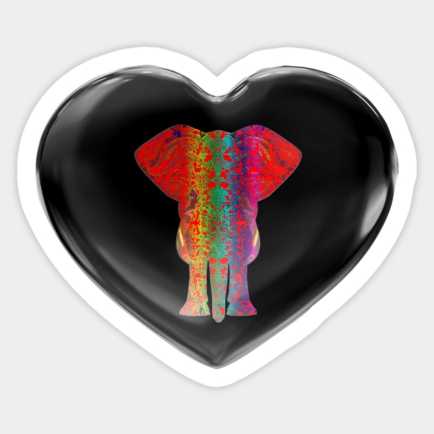 Crystal Heart Rainbow Elephant Sticker by Diego-t